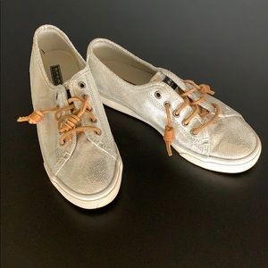 Sperry Crest Vibe Sneakers Silver Leather